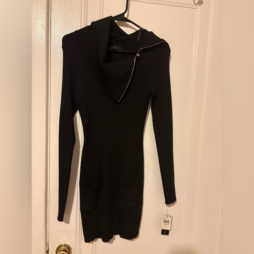 BCX Black Long Sleeve Knit Dress
